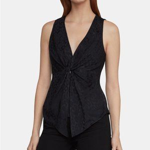 NEW BCBGMAXAZRIA Leopard Print Twist Front Blouse